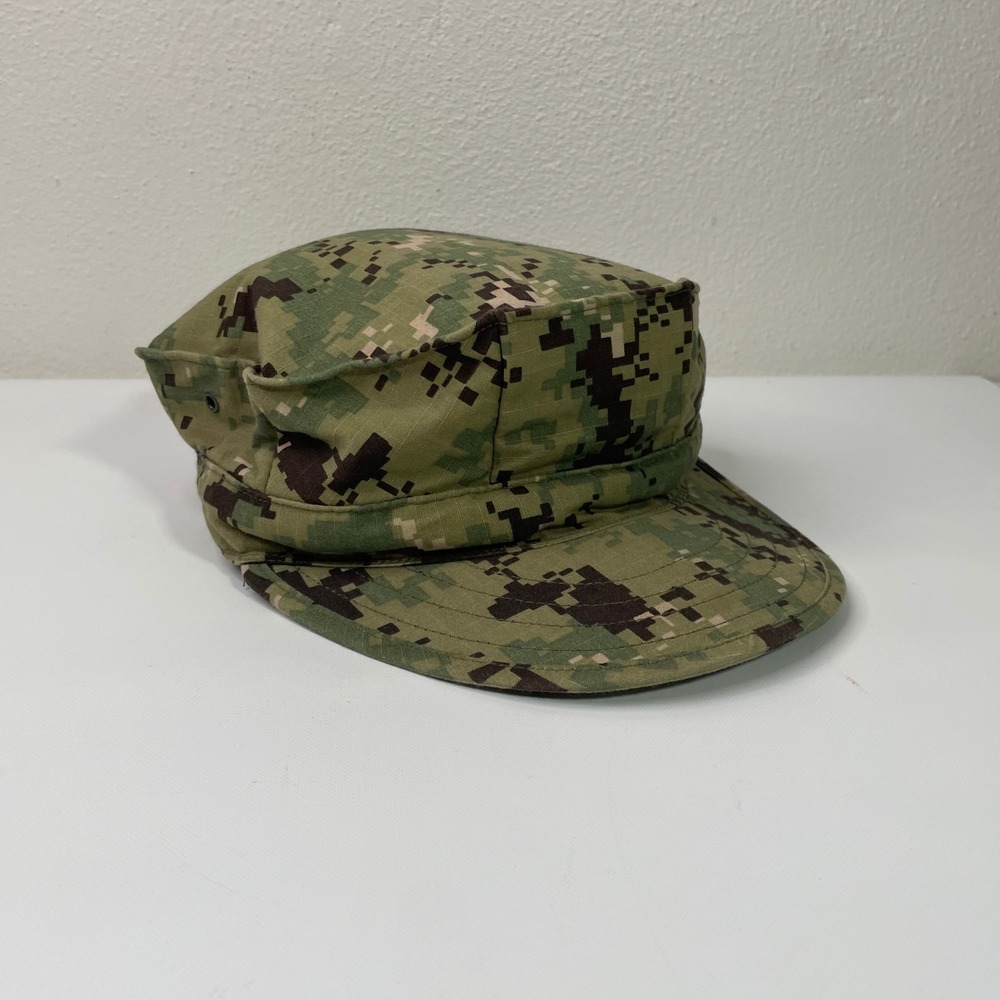US Navy NWU Type III Utility Cap 8 Point Cover Size 7 1/2 Woodland Digital Camo